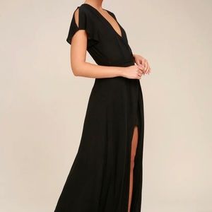 Lulu’s Heart of marigold Black maxi dress